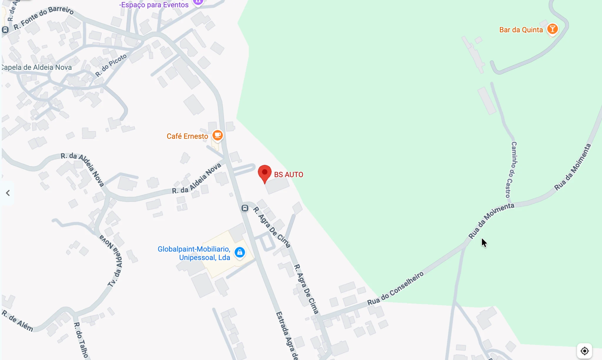 Mapa com a localização de Oficina BS AUTO em Sousela, Lousada
